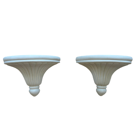 Pair of White Fluted Scones